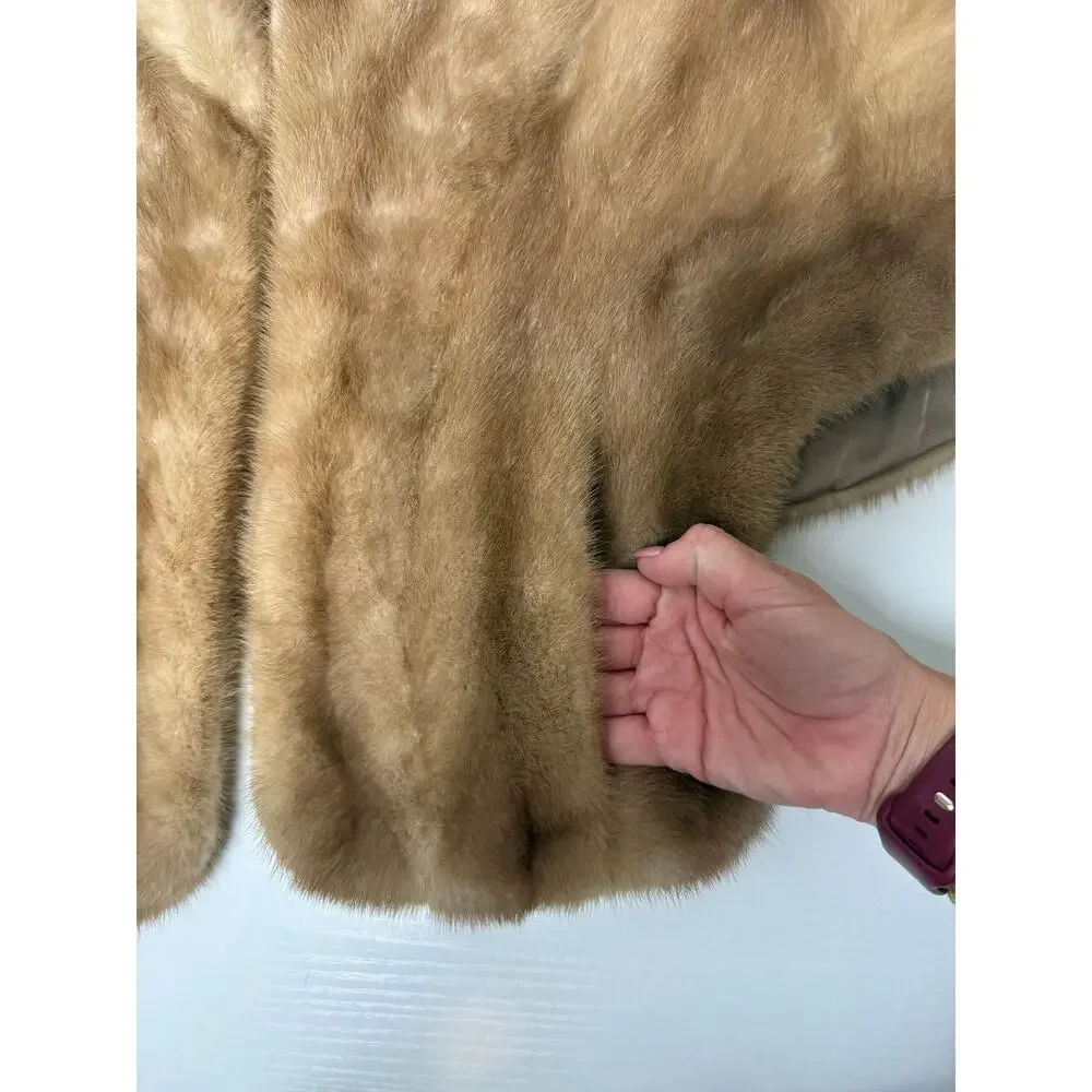 Vintage Alaskan Fur Mink Cape with Silky Lining and Pockets
